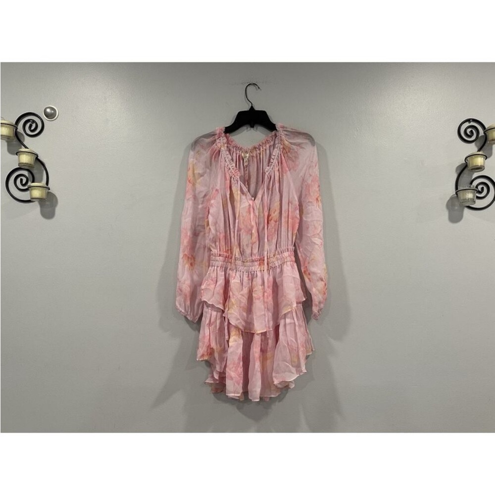 LoveShackFancy Popover Dress Pink Floral Summer Morning Pastel Fair Small S